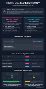 Red vs Blue LED Light Therapy: Expert Frederick Skin Guide